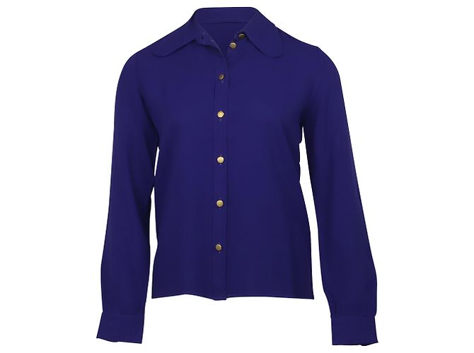 Chloé Chloe Button-Down-Bluse aus lila Seide