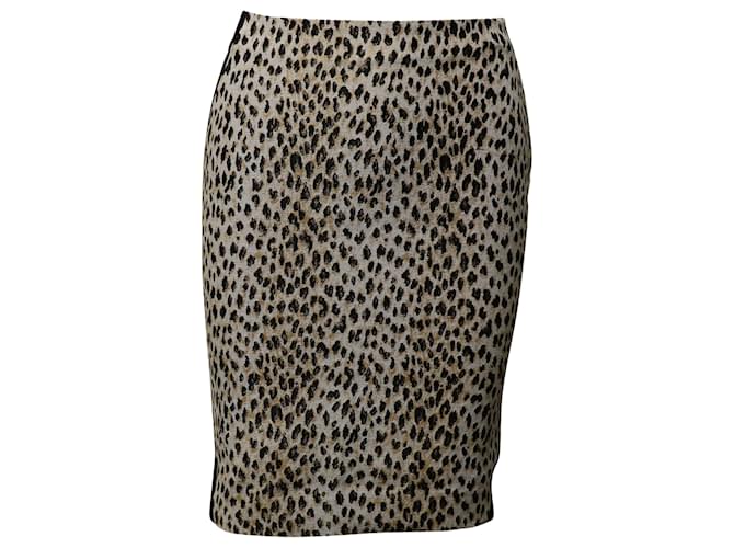 Diane Von Furstenberg Leopard Pencil Skirt in Multicolor Polyester Python print  ref.529212
