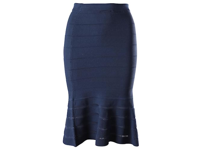 Sandro Paris Flared Hem Skirt in Blue Viscose Cellulose fibre  ref.529227