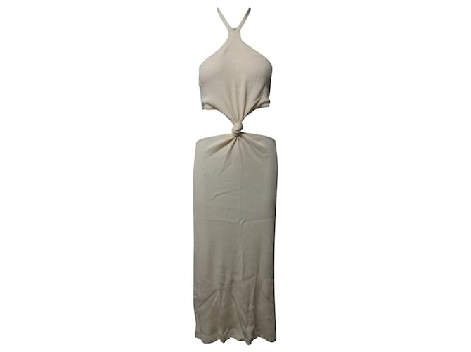 Cult Gaia Cameron Knit Cutout Dress in Cream Cotton White  ref.529232