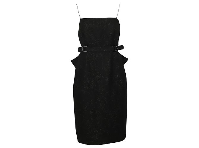 Bottega Veneta Vestido Shift com Cinto em Viscose Preta Preto