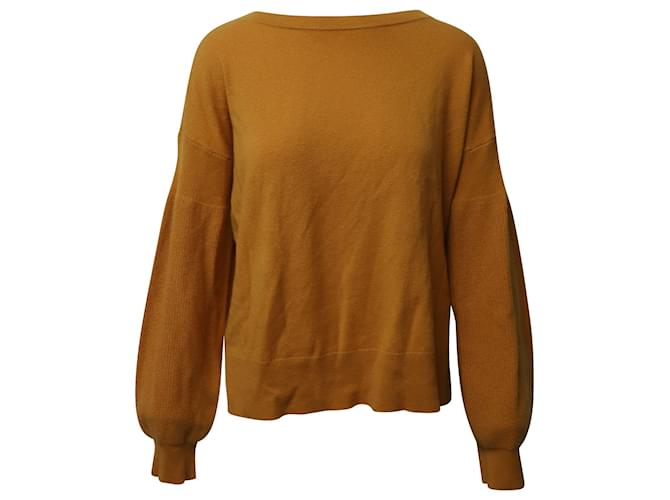 Theory Knit Sweater in Camel Cashmere Yellow Wool  ref.529251