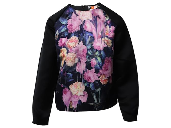 MSGM Floral Sweater in Black Polyester  ref.529259