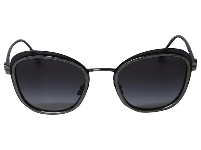 Óculos de sol Chanel Pantos Cat-Eye em acetato preto Fibra de celulose  ref.529266