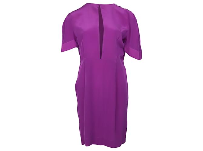 Stella Mc Cartney Stella McCartney Keyhole Neckline Dress in Purple Silk  ref.529270