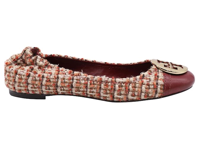 Tory Burch Tweed Ballet Flats in Multicolor Polyester Multiple colors  Leather  - Joli Closet
