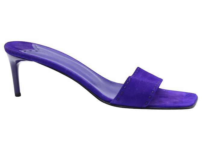 Ralph Lauren Slip On Sandals in Blue Suede  ref.529295