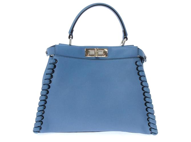 Fendi Peekaboo Blue Leather ref.529433 - Joli Closet