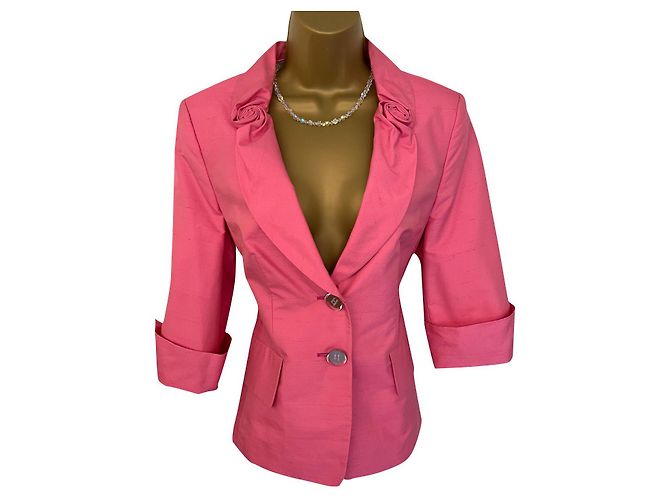 Louis Féraud Jacke Rosa mit Rosetten Details Pink