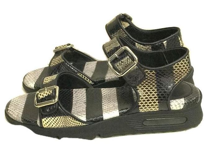 GIVENCHY Pythonleder / Luftsohle / Riemchensandalen / Sandalen / 41 / Schwarz