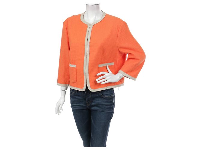Blazer Laurèl Laranja de Algodão e Elastano XL Bege