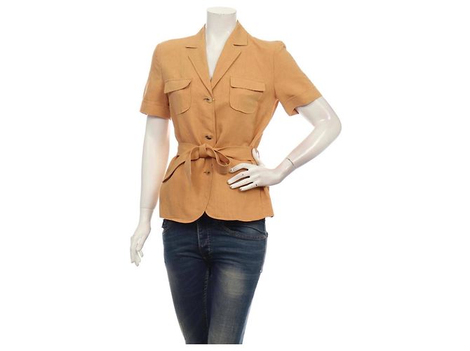 Aigner Blazer Orange Leinen Viscose