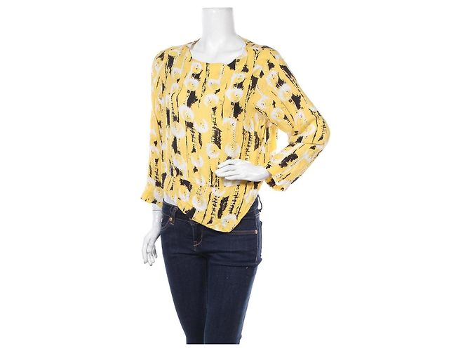 Top de viscosa amarillo Bitte Kai Rand L Multicolor