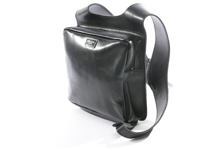 Prada Backpacks Black Leather  ref.529931