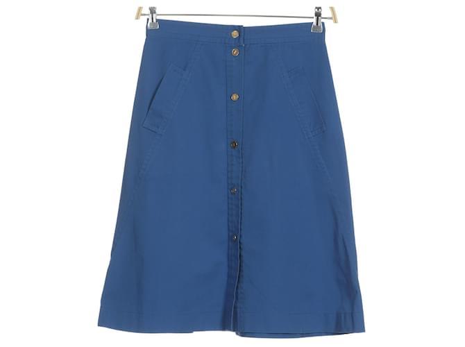 Yves Saint Laurent Skirts Blue Cotton Polyester  ref.529947