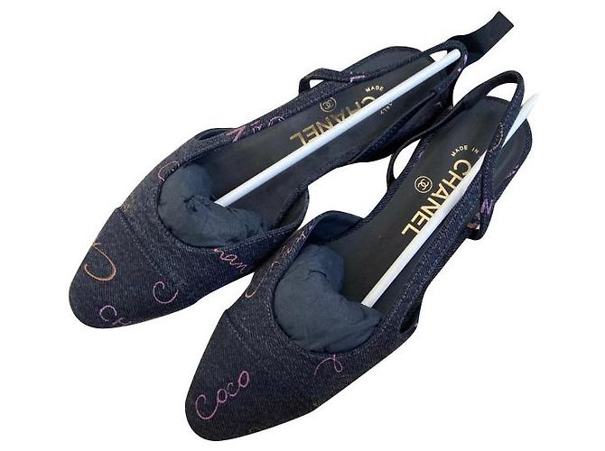 Chanel slingback Blue