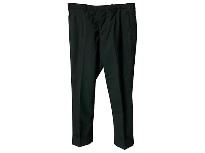 Marni Slim Fit Trousers in Green Wool  ref.529973