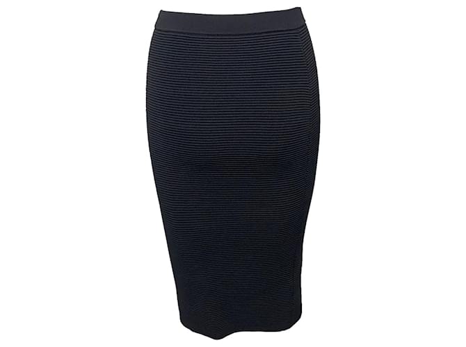 Jonathan Simkhai Knit Pencil Midi Skirt in Black Rayon Cellulose fibre  ref.529986