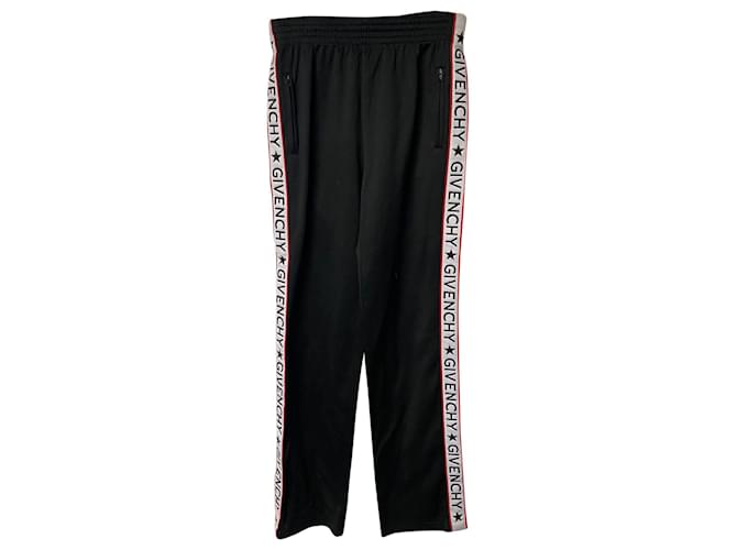 Givenchy Logo Tape Track Pants in Black Polyester  ref.529989