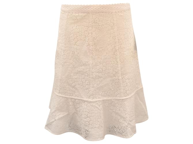 Michael Michael Kors Gored Lace skirt in white Cotton  ref.529999