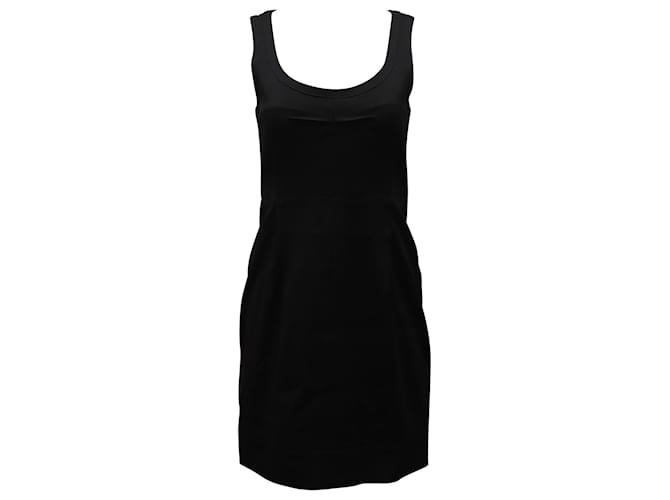 Theory Scoop Neckline Fitted Dress in Black Wool  ref.530009