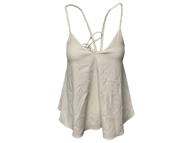 Derek Lam Tank Top with Braided Strap Detail in White Triacetate Synthetic  ref.530013