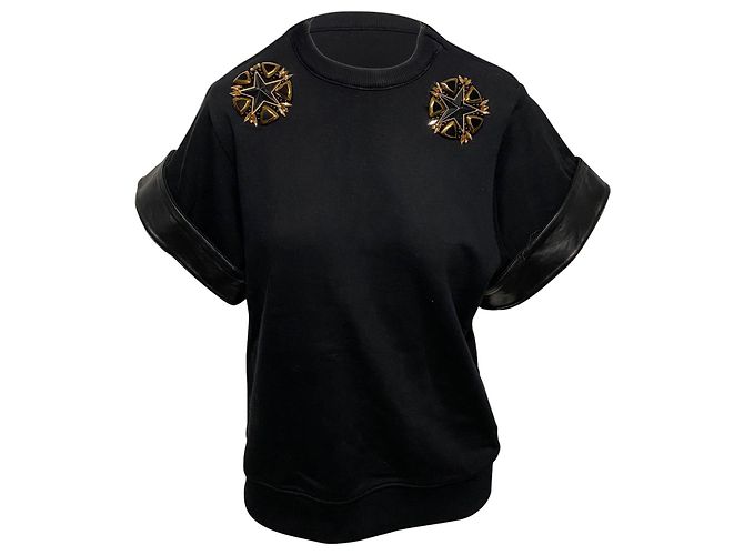 Givenchy Star verzierte Bluse aus schwarzer Baumwolle