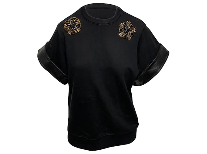 Givenchy Star verzierte Bluse aus schwarzer Baumwolle  ref.530034