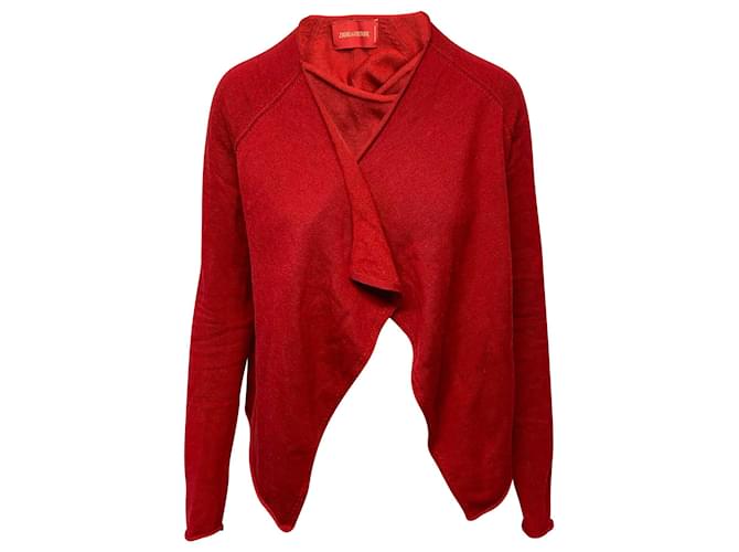 Zadig & Voltaire Open Front Cardigan in Red Wool  ref.530052