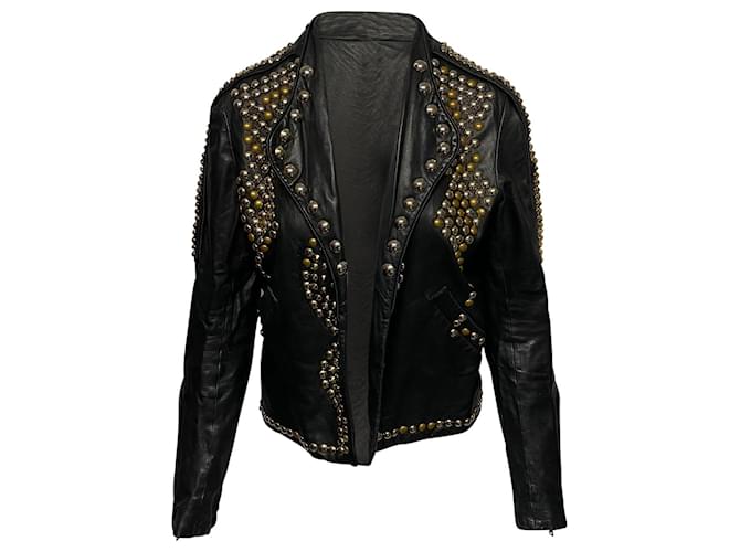 Givenchy Studded Biker Jacket in Black Leather   ref.530086