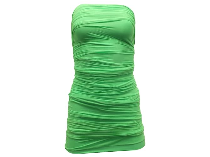Dsquared2 Gerafftes Minikleid aus grünem Nylon Polyamid  ref.530134