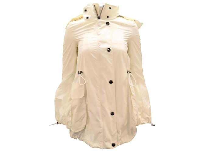 Jaqueta impermeável com zíper Burberry Zip em nylon branco Cru  ref.530154