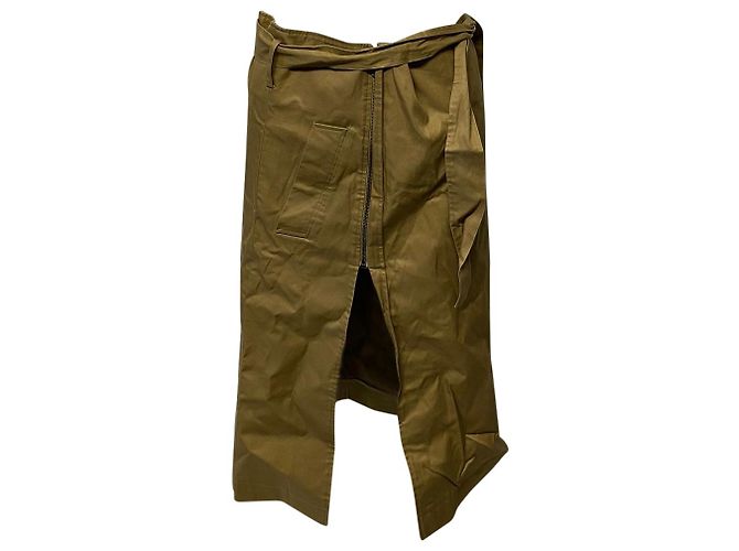 Vêtements Saia assimétrica com cinto Vetements em algodão marrom