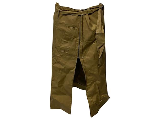 Vêtements Vetements Belted Asymmetric Skirt in Brown Cotton  ref.530167
