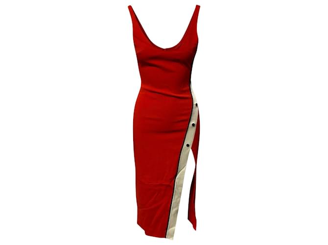 Autre Marque Vestido sin mangas con abertura en acetato rojo de David Koma Snaps Roja Fibra de celulosa  ref.530181