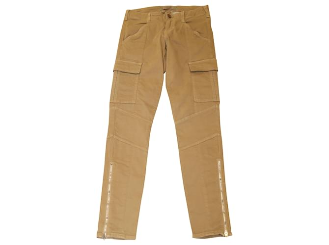 J Brand Houlihan Sahara Cargohose mit Knöchelreißverschluss aus brauner Baumwolle  ref.530184