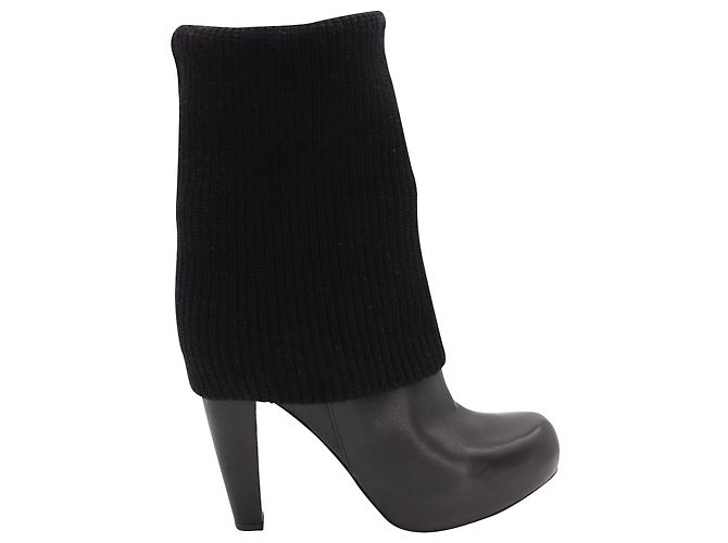 Loeffler Randall Wendy Sock Boots in Black Leather
