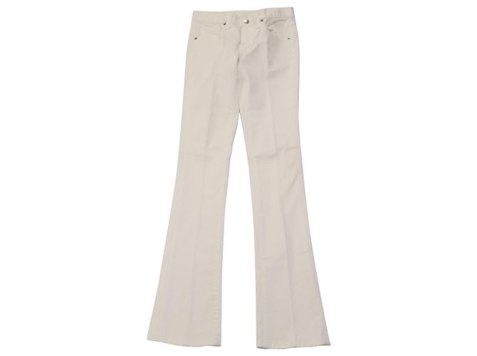 Ralph Lauren Calças Pernas Largas em Algodão Branco