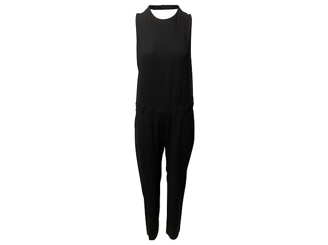 Iro Gennia Open Back Jumpsuit In Black Acetate
