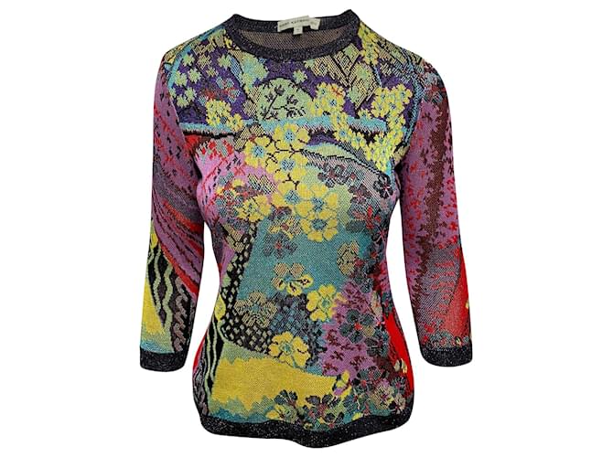 Mary Katrantzou Floral Patterned Jacquard Top in Multicolor Cotton Multiple colors  ref.530217