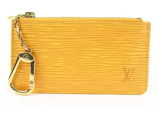 Louis Vuitton Yellow Epi Leather Key Pouch Keychain Pochette Cles  ref.530246