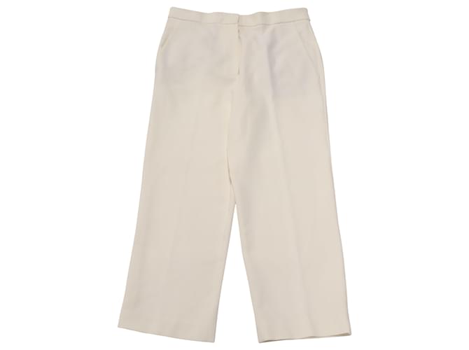 Pantalones ajustados cortos elásticos TIbi Anson en poliéster color marfil Blanco  ref.530251