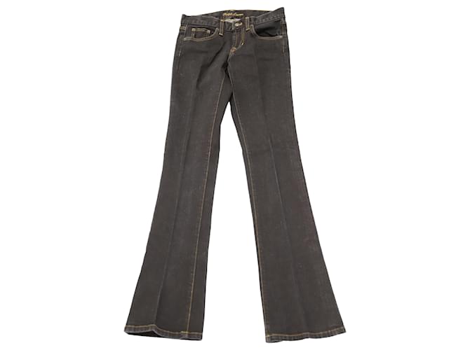 Jeans a gamba larga Ralph Lauren in cotone nero  ref.530263