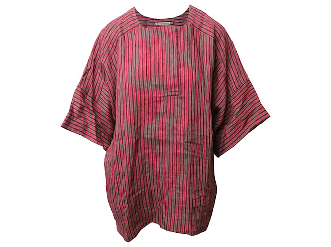 Autre Marque Acne Studios Lhena Striped Blouse in Pink Linen  ref.530269