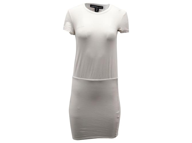 Autre Marque James Perse Fitted Dress in White Cotton Jersey  ref.530278