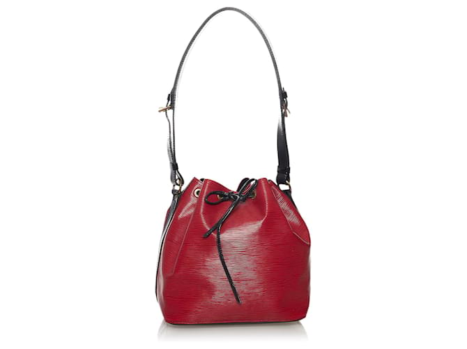 Louis Vuitton Red Epi Petit Noe Rot Leder  ref.530420