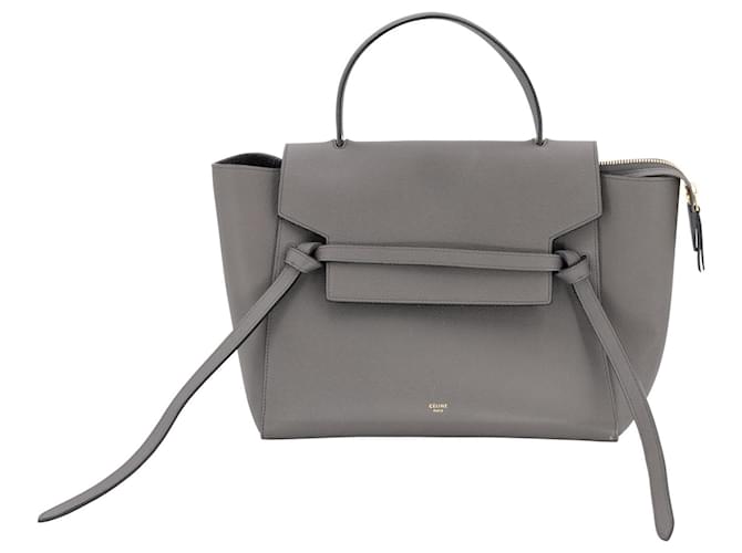 Céline Belt bag Mini in grey grained leather  ref.530601