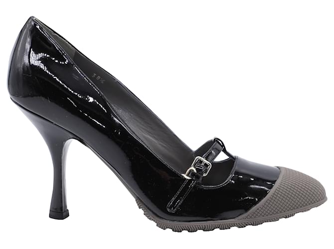 Miu Miu Pumps with Rubber Toe in Black Patent Leather  ref.530602