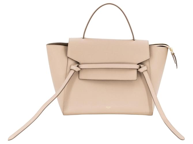 Céline Belt bag Mini in taupe clair grained leather White Cream ref.530614  - Joli Closet