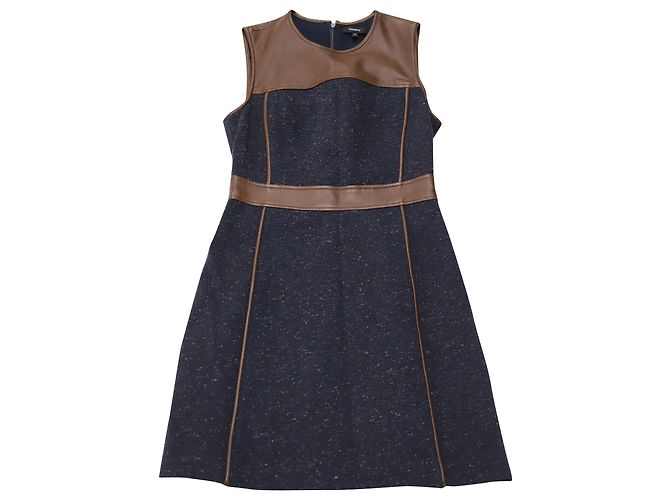 Theory Calvino Etuikleid aus schwarzem Polyester
